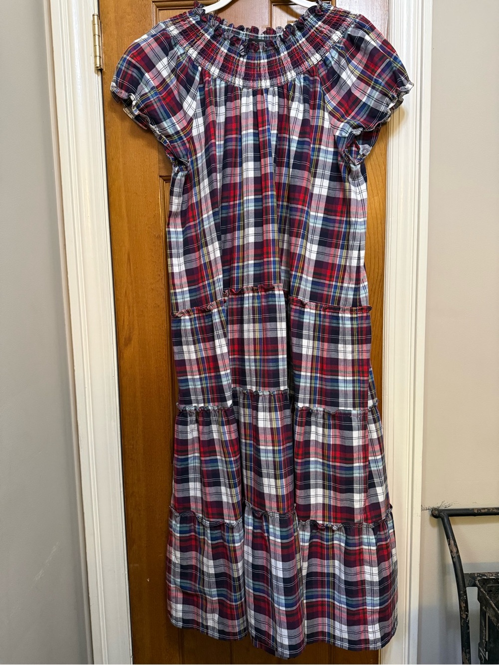 EUC Angele H Paris Annie tartan nap dress size large
